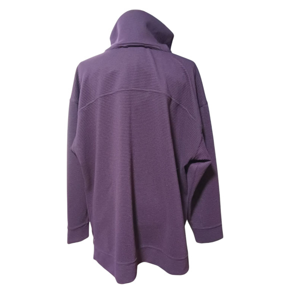 Zella Purple Ribbed 1/4 Zip Mock Neck Sweatshirt 5171092 XL - Picture 2 of 4